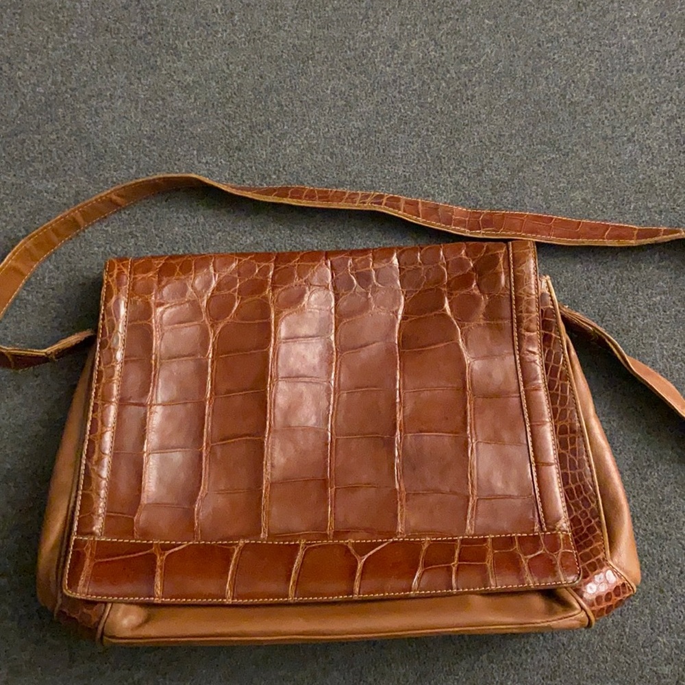 Vintage genuine alligator cross body bag